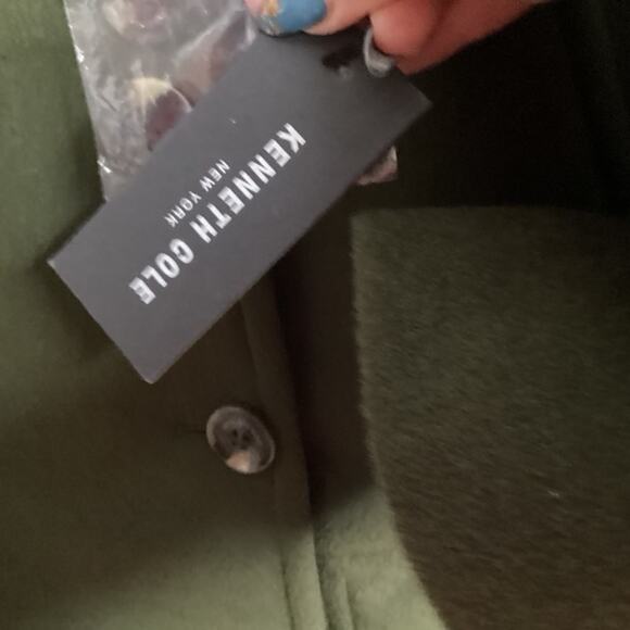 NWT Kenneth Cole Pea Coat- Size Medium Womens -Wool-Blend - Olive green - Picture 7 of 8